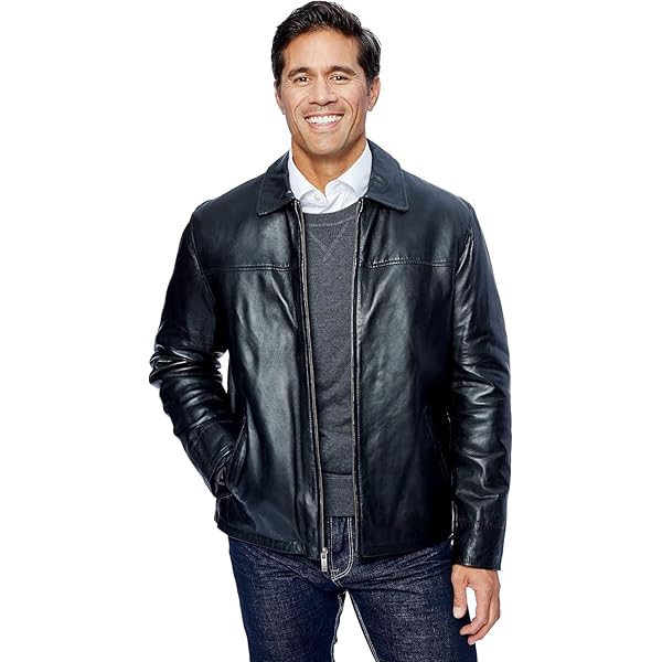 Men's Cafe Racer Leather Jacket Lambskin Leather Classic Open